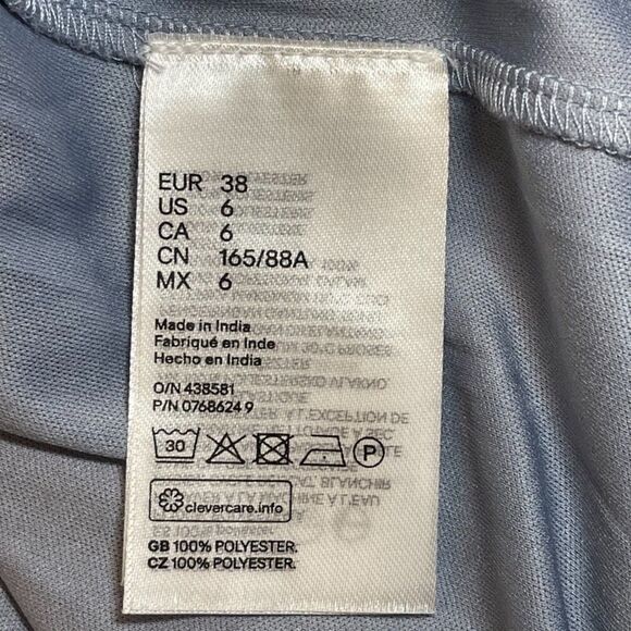 H&M Divided Pigeon Blue Flounced Dress - Size 6 - Picture 11 of 12